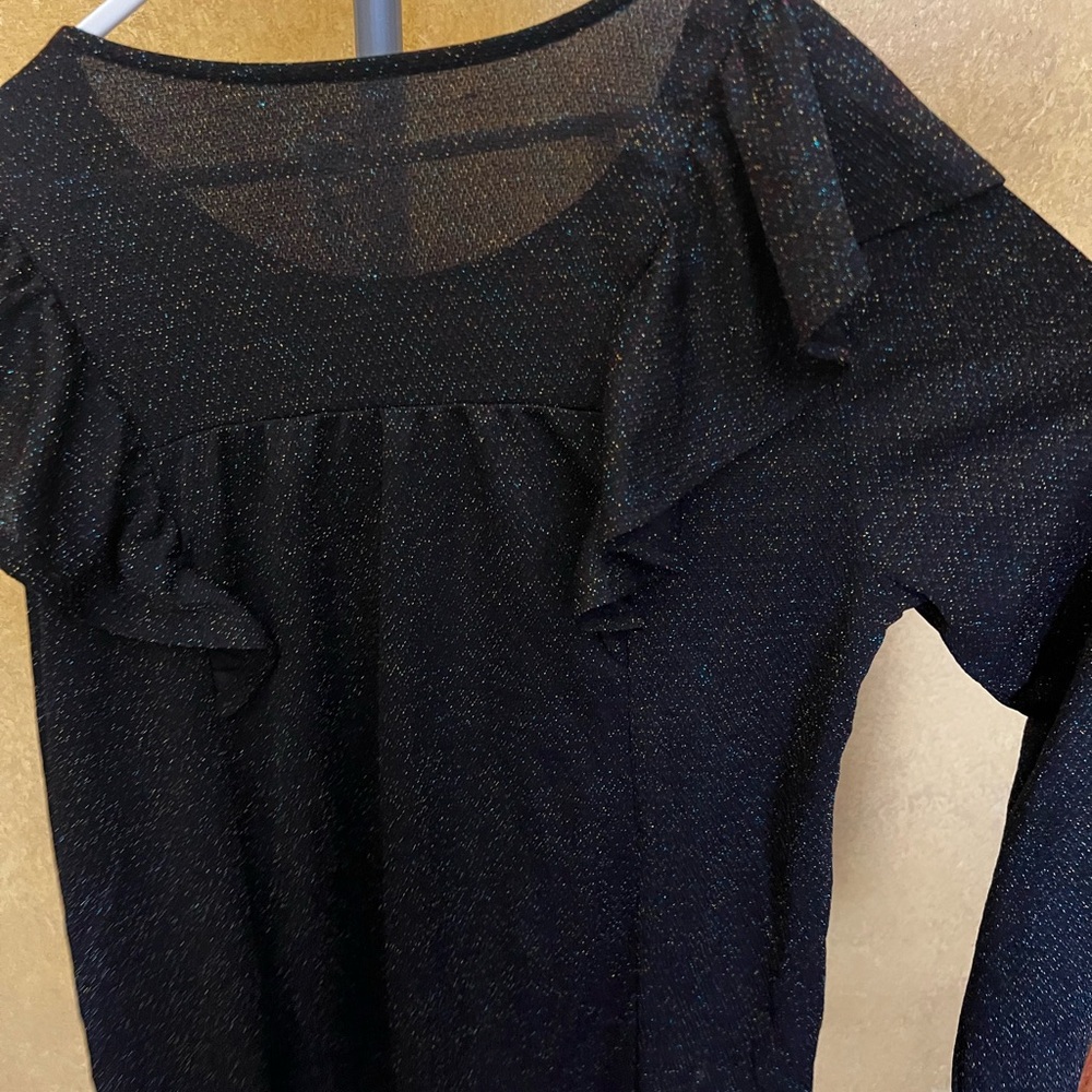 Elegant Black Ruffle Blouse